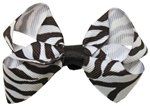Zebra Bow on Alligator Clip