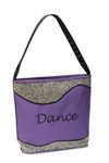 Silver Sparkle Tote Dance Bag in Purple