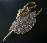 Rhinestone Ballerina Pin