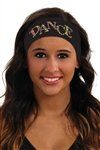 Black Dance Headband With Neon Dance Nailhead Design