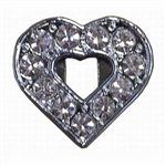 Open Clear Heart Slide Charm