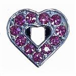 Open Pink Heart Slide Charm