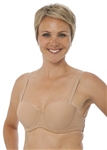 Q-T Intimates Cleary Hooked Plus Size Padded Molded Cups Bra w/ Clear Back Band and Straps