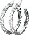 Rhinestone Earring One Row Hoop