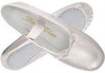 Metallic Silver Adult Ballet Slippers by Trimfoot (Size: 5)