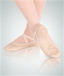 Body Wrappers Sterling Split Sole Leather Pleated Ballet Slipper (Width: Narrow, Size: 3 Adult)