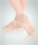 Body Wrappers Sterling Split Sole Leather Pleated Ballet Slipper (Width: Narrow, Size: 3 Adult)