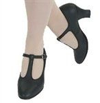 Capezio Adult T-Strap (Width: Wide, Size: 4, Color: Tan)