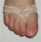 Capezio Thongz FootUndeez with lace and bow (Size: Extra Small)