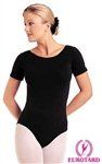 Eurotard Plus Size Short Sleeve Cotton Leotard (Size: XL, Color: Black)