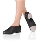 Leo Slip-On Jazz Tap Shoe - Medium width (Size: 7, Color: Black)